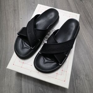Alexander McQueen Black Slide Sandals